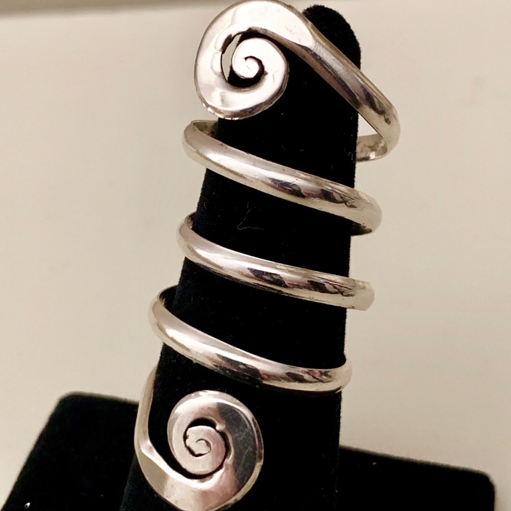 925 Solid Sterling Silver Spiral Ring